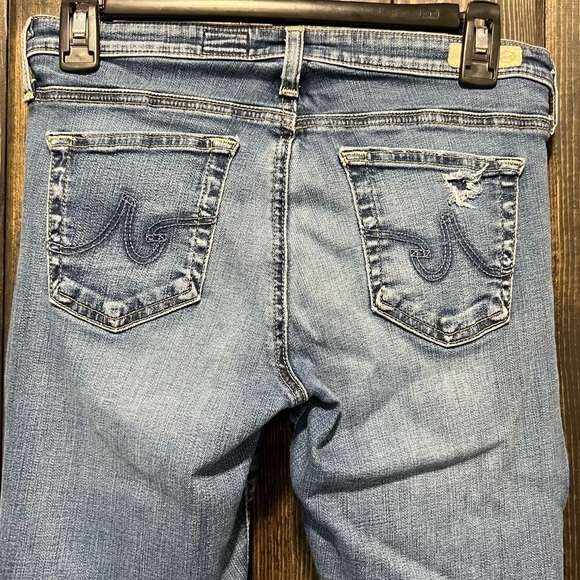 AG Adriano Goldschmied Jeans 27 Ankle Crop Cuffed Distressed Boho Mid Rise - Picture 9 of 16